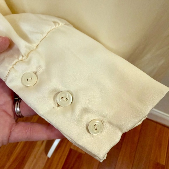 Vintage 80s Satin Lace-Trimmed Women's Blouse - Picture 7 of 10